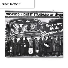 At the Time of the Louisville Flood (Breadline) metal print on a plain backdrop in size 16"x20".