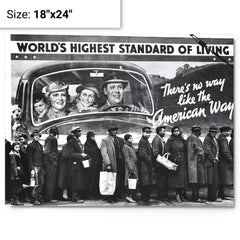 At the Time of the Louisville Flood (Breadline) metal print on a plain backdrop in size 18"x24".