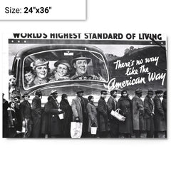 At the Time of the Louisville Flood (Breadline) metal print on a plain backdrop in size 24"x36".