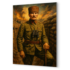 Atatürk Gallipoli trench portrait metal print mockup