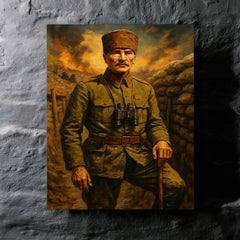Atatürk Gallipoli trench portrait metal print mockup