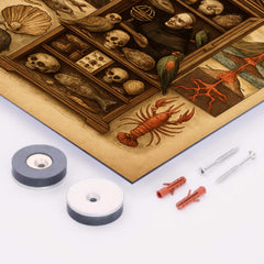 Athanasius Kircher cabinet of wonders and volcanic diagrams metal print mockup