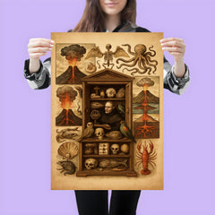 Athanasius Kircher cabinet of wonders and volcanic diagrams poster 3