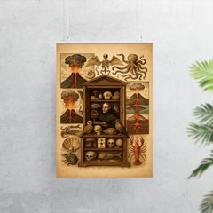 Athanasius Kircher cabinet of wonders and volcanic diagrams poster 7
