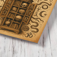 Athanasius Kircher cabinet of wonders exploding with symbols metal print mockup