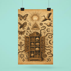 Athanasius Kircher cabinet of wonders exploding with symbols poster 6