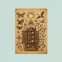 Athanasius Kircher cabinet of wonders exploding with symbols poster 8