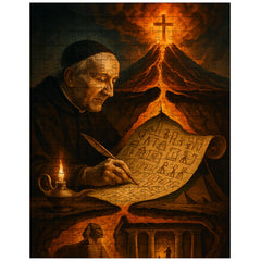 Athanasius Kircher decoding Egypt beneath volcano cross section jigsaw puzzle