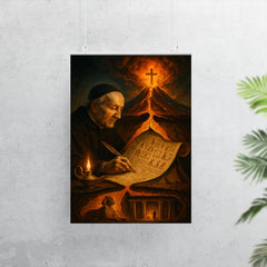 Athanasius Kircher decoding Egypt beneath volcano cross section poster 7