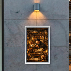 Athanasius Kircher in a cabinet of curiosities poster 2