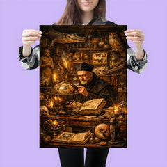 Athanasius Kircher in a cabinet of curiosities poster 3