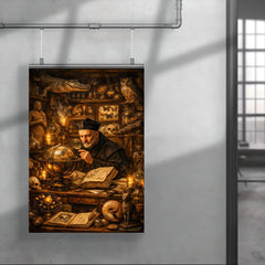 Athanasius Kircher in a cabinet of curiosities poster 4