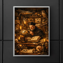 Athanasius Kircher in a cabinet of curiosities poster 5