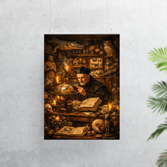 Athanasius Kircher in a cabinet of curiosities poster 7