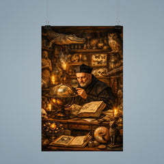 Athanasius Kircher in a cabinet of curiosities poster 9