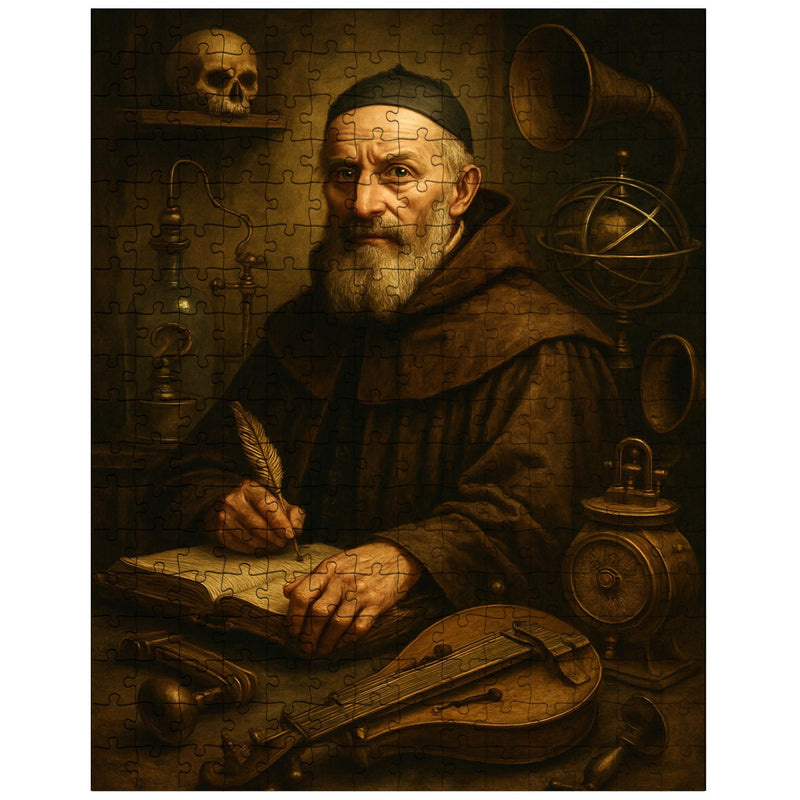 Athanasius Kircher surrounded by strange instruments jigsaw puzzle