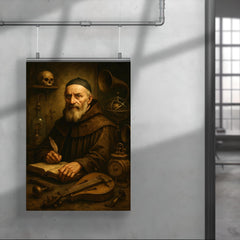 Athanasius Kircher surrounded by strange instruments poster 4