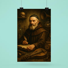 Athanasius Kircher surrounded by strange instruments poster 6