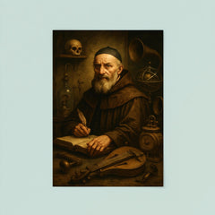 Athanasius Kircher surrounded by strange instruments poster 8