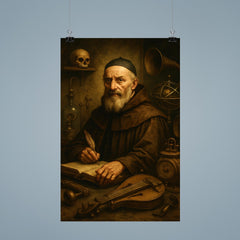 Athanasius Kircher surrounded by strange instruments poster 9