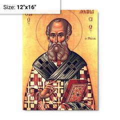 Athanasius of Alexandria metal print on a plain backdrop in size 12"x16".