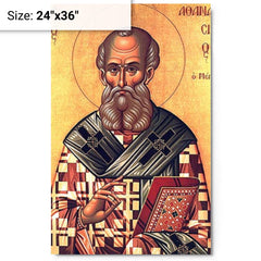 Athanasius of Alexandria metal print on a plain backdrop in size 24"x36".