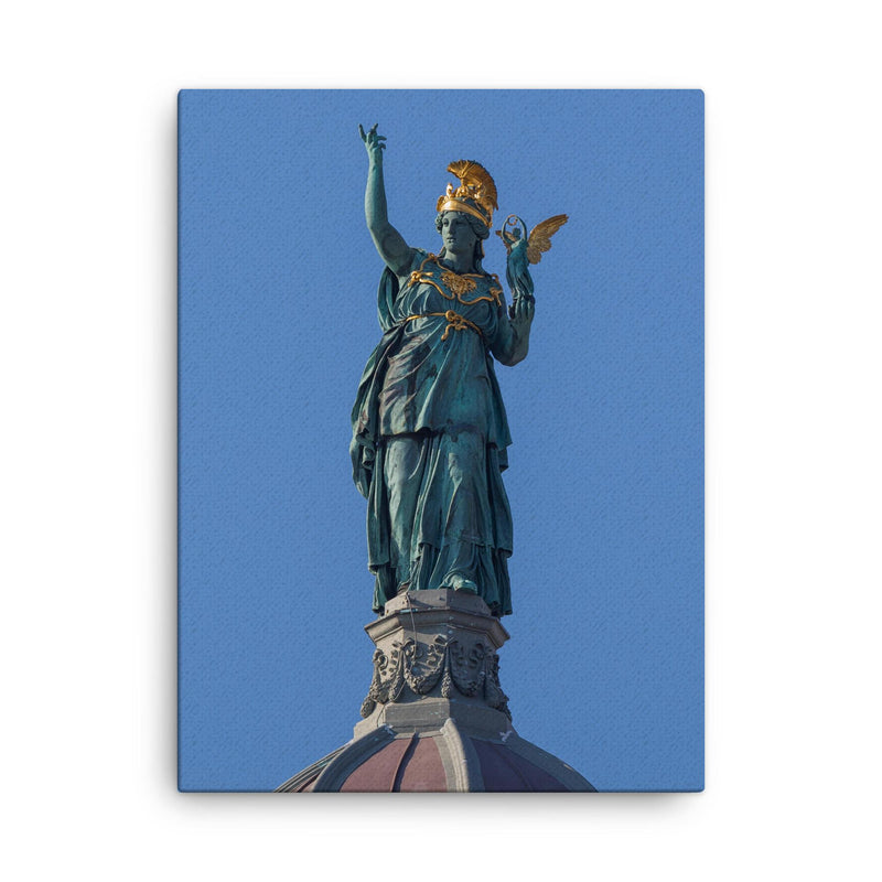 Athena by Johannes Benk canvas print on a plain backdrop in size 18
