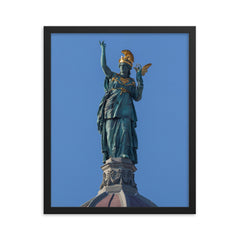 Athena by Johannes Benk framed print on a plain backdrop in size 16"x20".