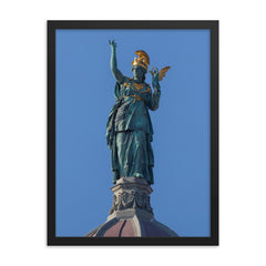 Athena by Johannes Benk framed print on a plain backdrop in size 18"x24".