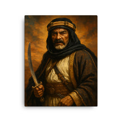 Auda Abu Tayi canvas print on a plain backdrop in size 16"x20".