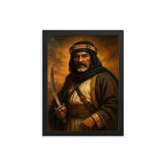Auda Abu Tayi framed print on a plain backdrop in size 12"x16".