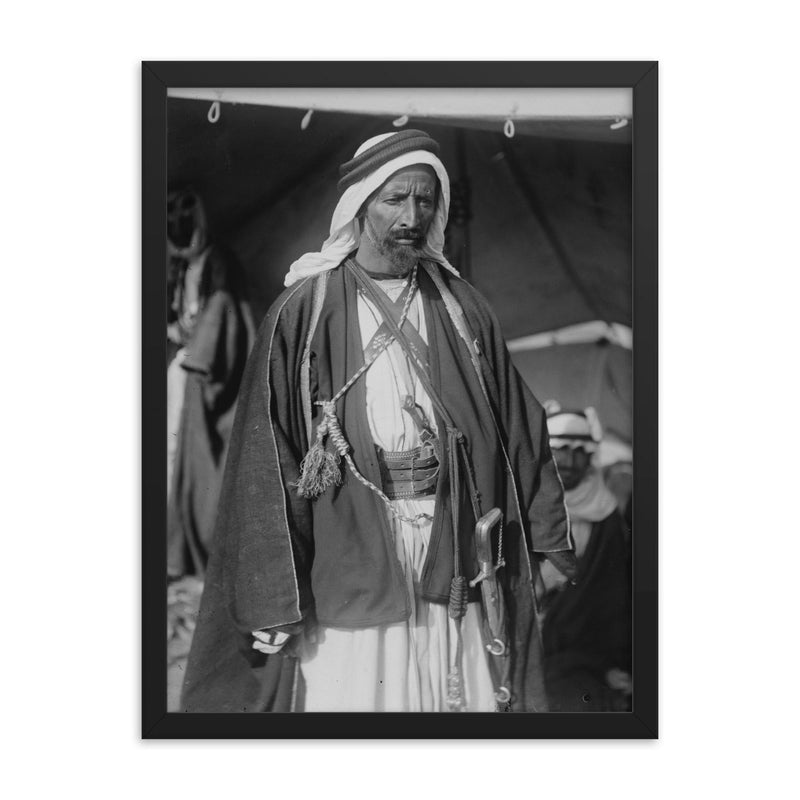 Auda Abu Tayi framed print on a plain backdrop in size 18