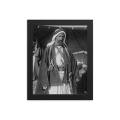 Auda Abu Tayi framed print on a plain backdrop in size 8"x10".