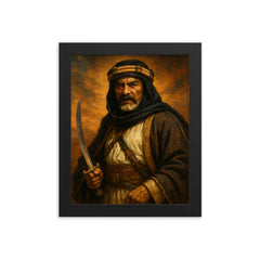 Auda Abu Tayi framed print on a plain backdrop in size 8"x10".