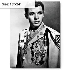 Audie Murphy metal print on a plain backdrop in size 18"x24".