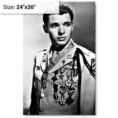 Audie Murphy metal print on a plain backdrop in size 24"x36".