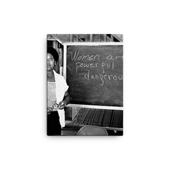 Audre Lorde canvas print on a plain backdrop in size 12"x16".