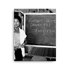 Audre Lorde canvas print on a plain backdrop in size 16"x20".