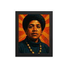 Audre Lorde framed print on a plain backdrop in size 8"x10".