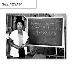 Audre Lorde metal print on a plain backdrop in size 12"x16".