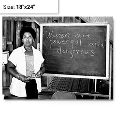 Audre Lorde metal print on a plain backdrop in size 18"x24".