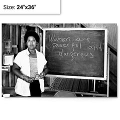 Audre Lorde metal print on a plain backdrop in size 24"x36".