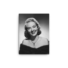 Audrey Totter canvas print on a plain backdrop in size 12"x16".