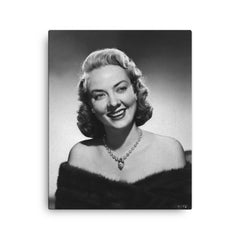 Audrey Totter canvas print on a plain backdrop in size 16"x20".