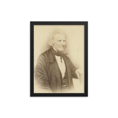 August Heinrich Hoffmann von Fallersleben framed print on a plain backdrop in size 12"x16".