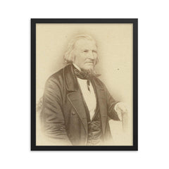 August Heinrich Hoffmann von Fallersleben framed print on a plain backdrop in size 16"x20".