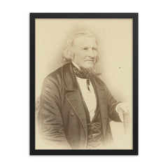 August Heinrich Hoffmann von Fallersleben framed print on a plain backdrop in size 18"x24".