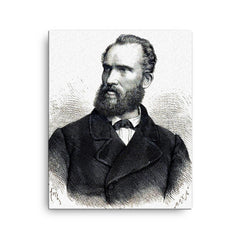 August Kluckhohn canvas print on a plain backdrop in size 16"x20".