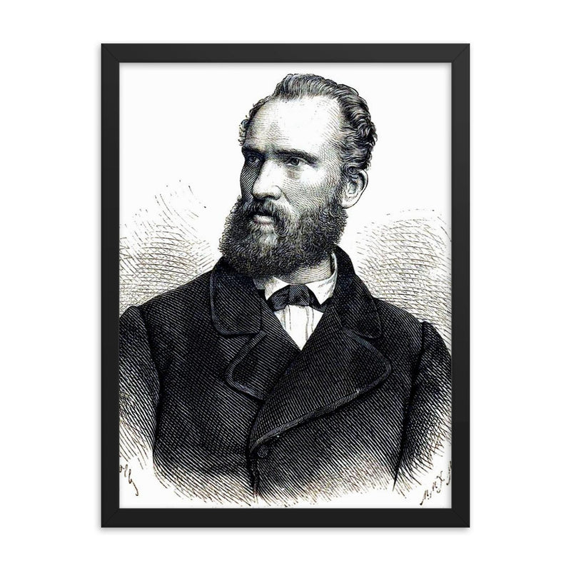 August Kluckhohn framed print on a plain backdrop in size 18