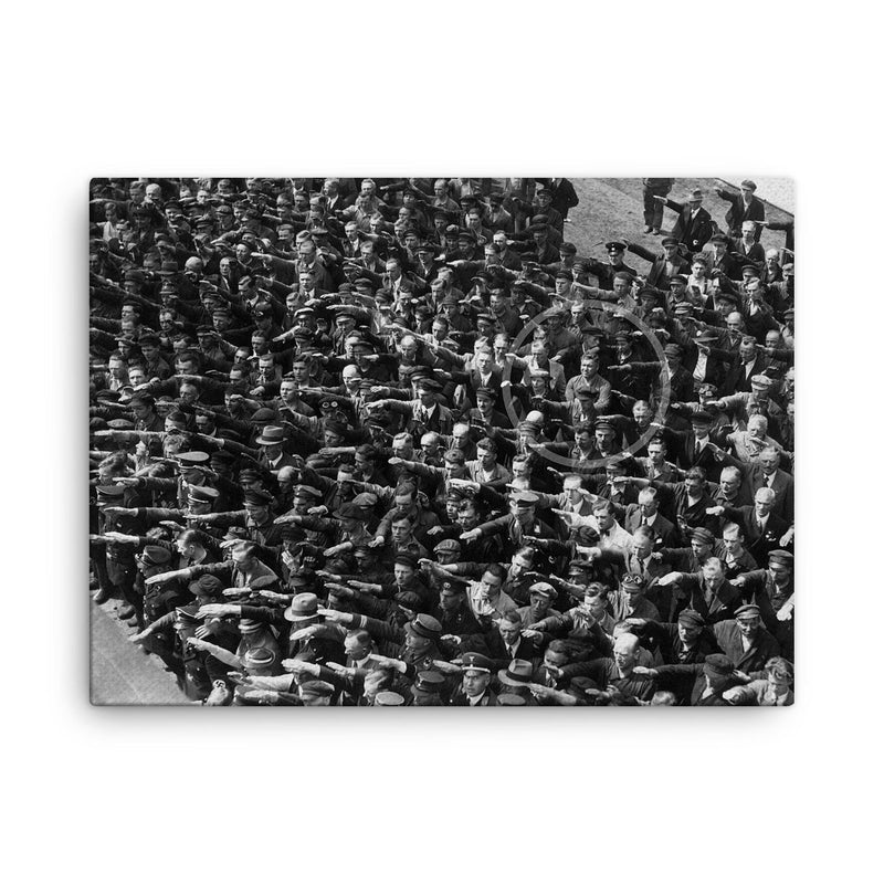 August Landmasser, The Man Who Refused to Salute Hitler, 1936 canvas print on a plain backdrop in size 18